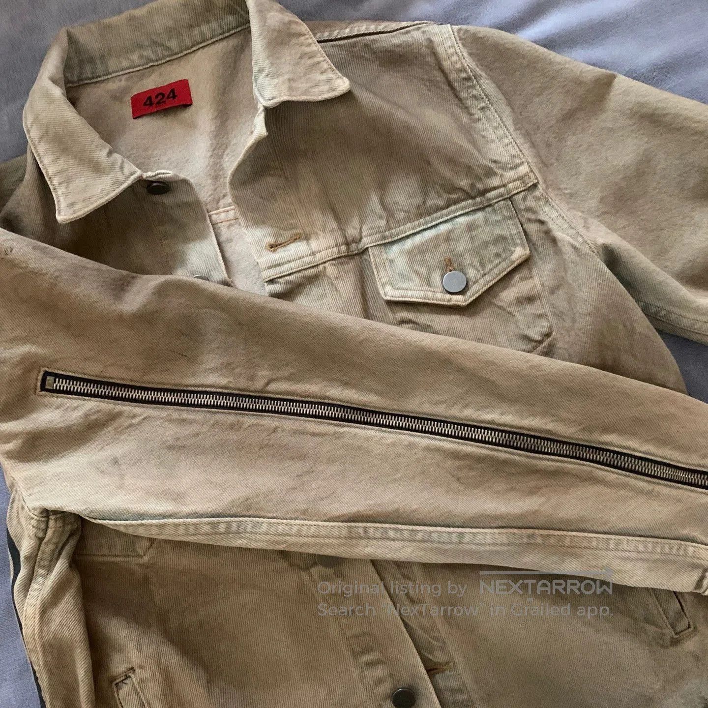 424 424 on Fairfax Paisley Denim Jacket S. Size US S / EU 44-46 / 1 - 2 Thumbnail