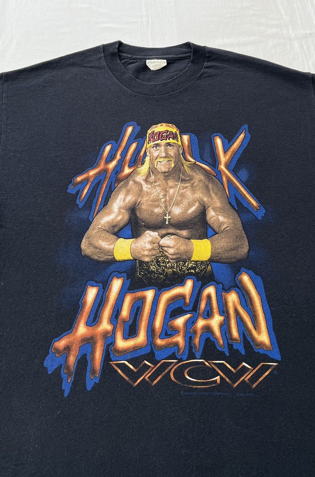 WWE Vintage 1994 Hulk Hogan WCW Wrestling WWE Black T-shirt Size US L / EU 52-54 / 3 - 4 Thumbnail