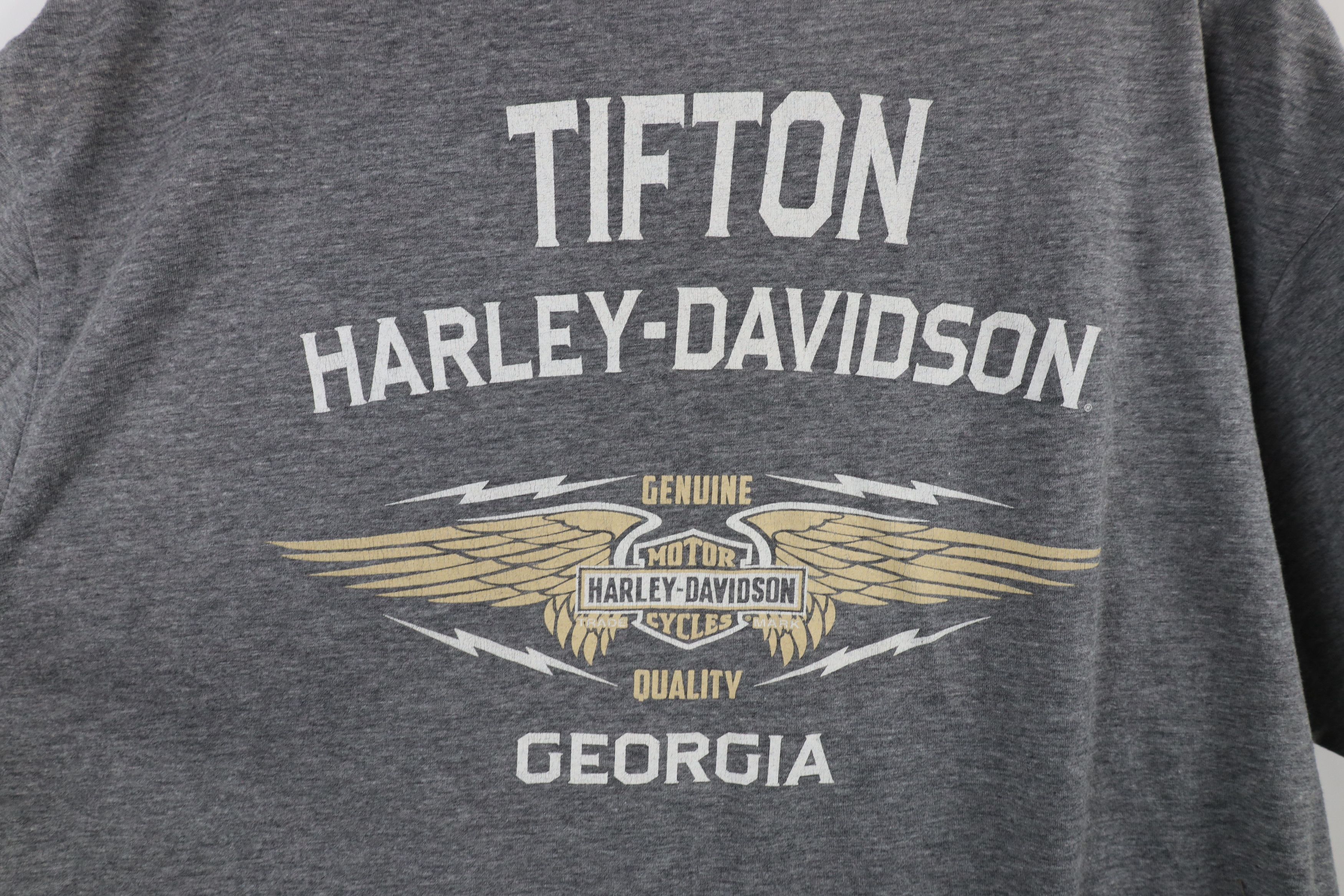 Harley Davidson × Vintage Vintage Y2K Harley Davidson Spell Out Jersey Knit T-Shirt Size US L / EU 52-54 / 3 - 11 Thumbnail