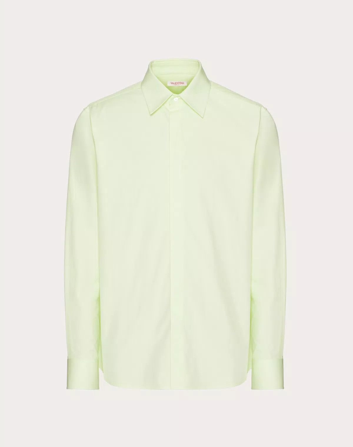 Valentino oc11z0625 Heavy Cotton Poplin Shirt in Yellow Mint Size US XS / EU 42 / 0 - 1 Thumbnail