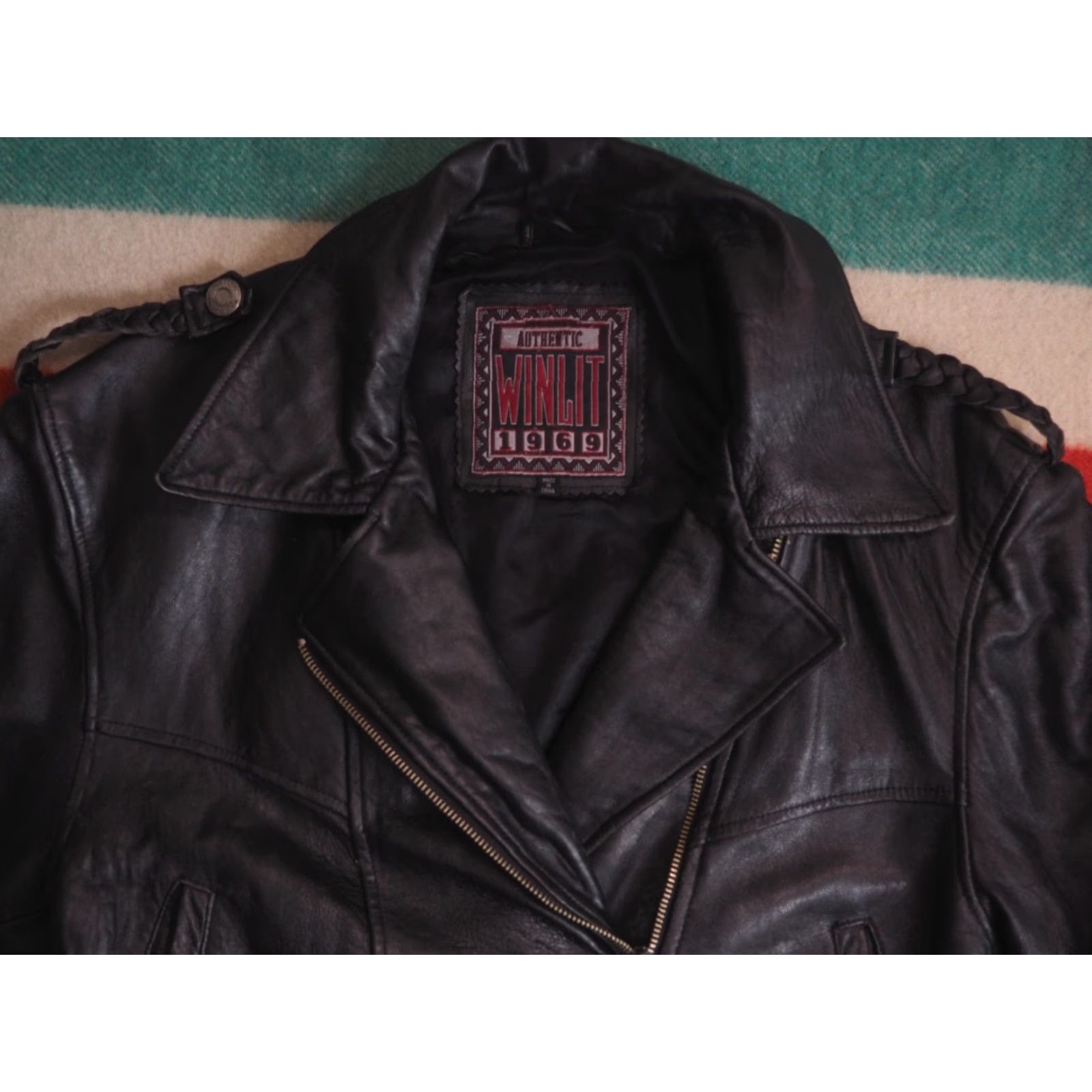 Vintage VINTAGE Winlit Leather Jacket Womens 80s 90s Black Zip Moto Cafe Western Glam Rock L Size L / US 10 / IT 46 - 3 Thumbnail