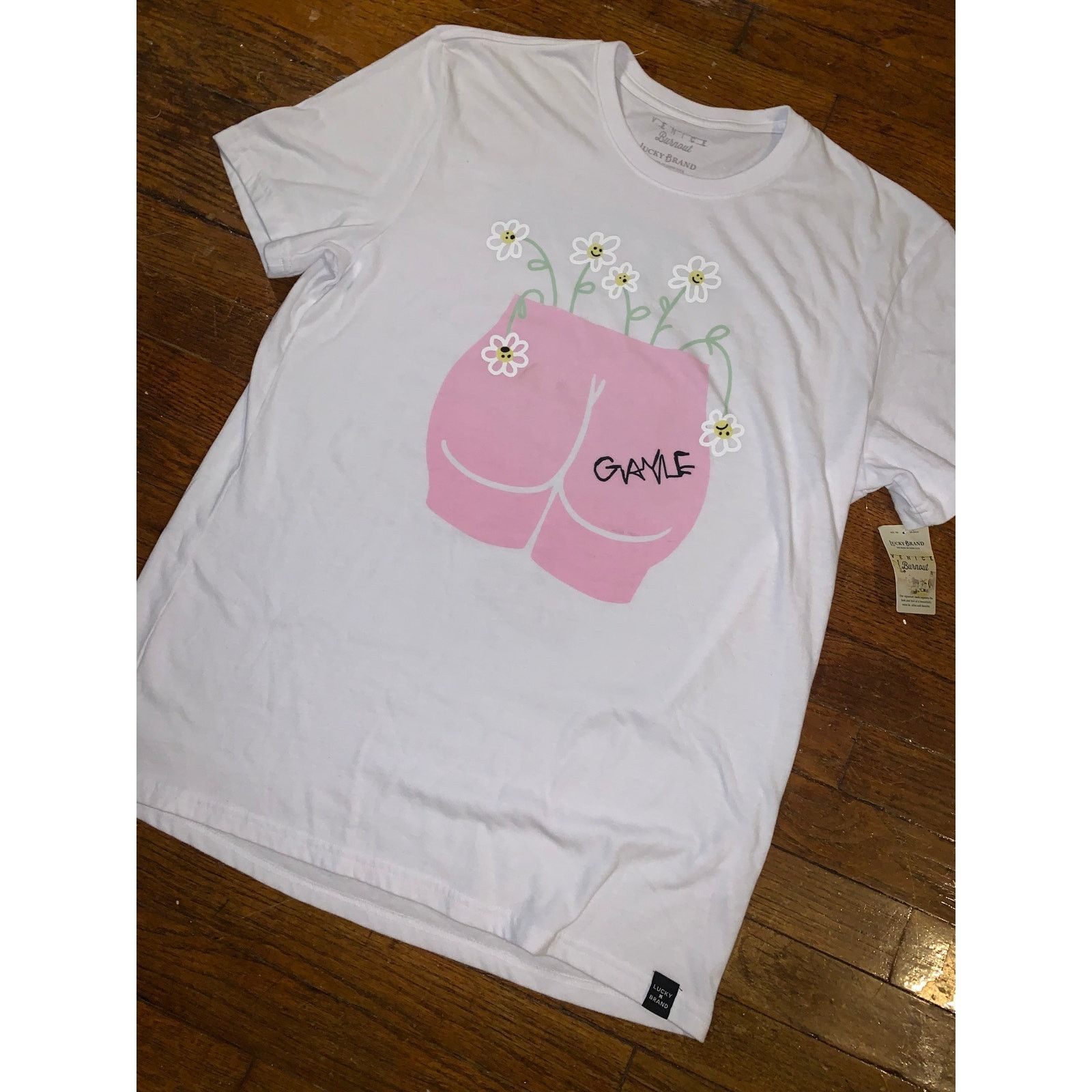 Lucky Brand Gayle Scared But Trying Tour T Shirt Lucky Brand L NWT Size L / US 10 / IT 46 - 1 Thumbnail