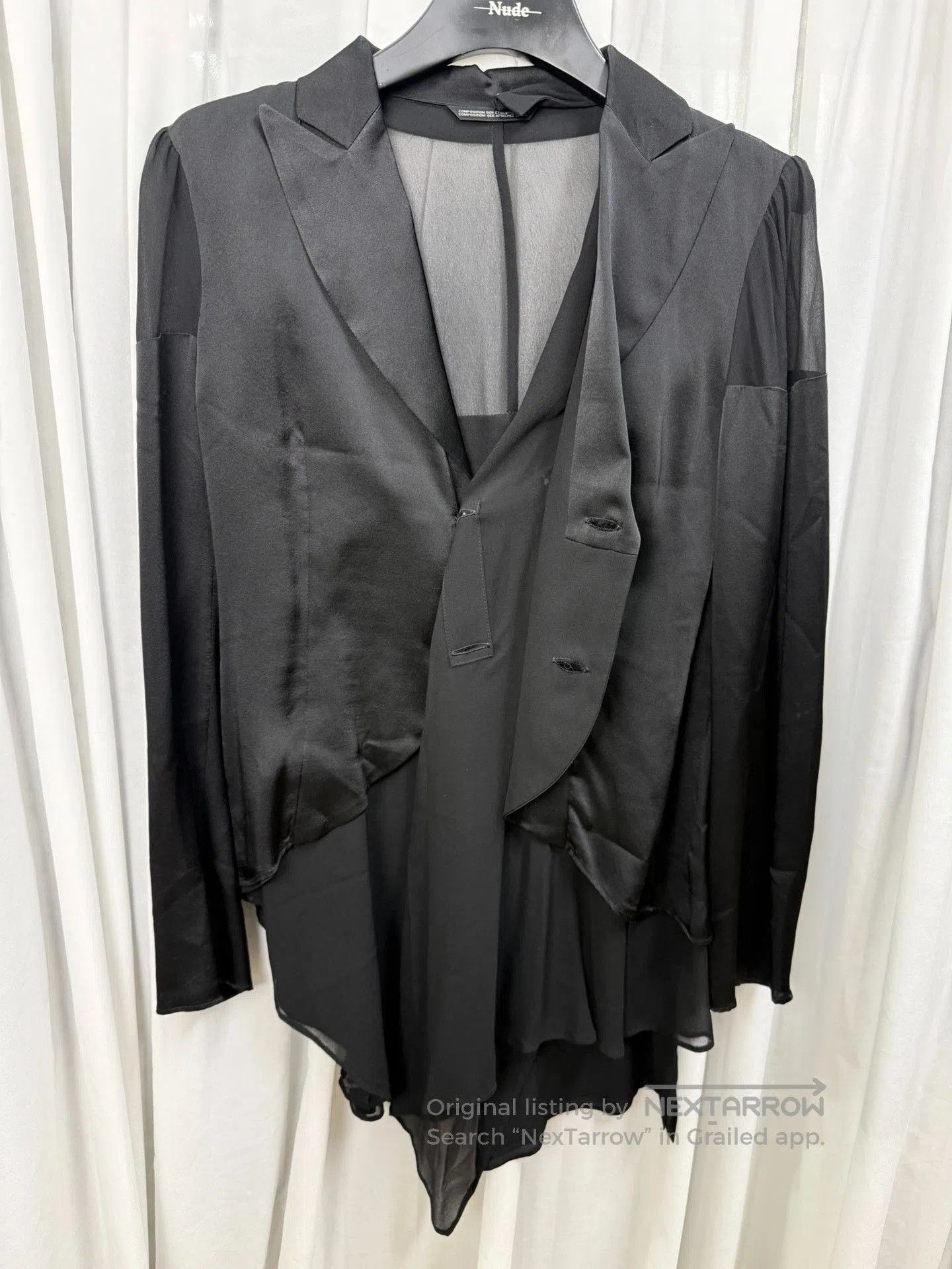 Yohji Yamamoto Yohji Yamamoto Noir Silk Tulle Blazer. Size US L / EU 52-54 / 3 - 6 Thumbnail