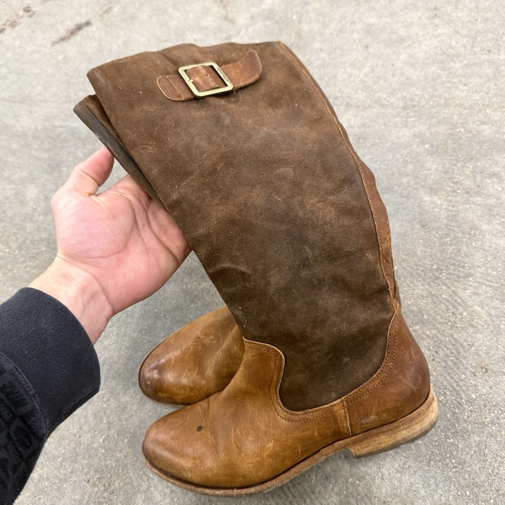 Vintage VINTAGE Kork-Ease Rue Riding Boots Tall Leather Suede Light Brown 8.5 M Womens Boots Size US 9 / IT 39 - 6 Thumbnail