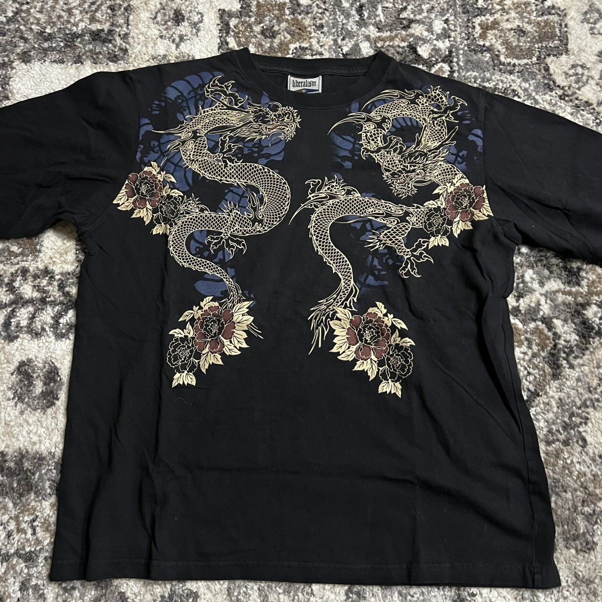 Japanese Brand Black Vintage Dragon Long-Sleeve Size US L / EU 52-54 / 3 - 2 Thumbnail