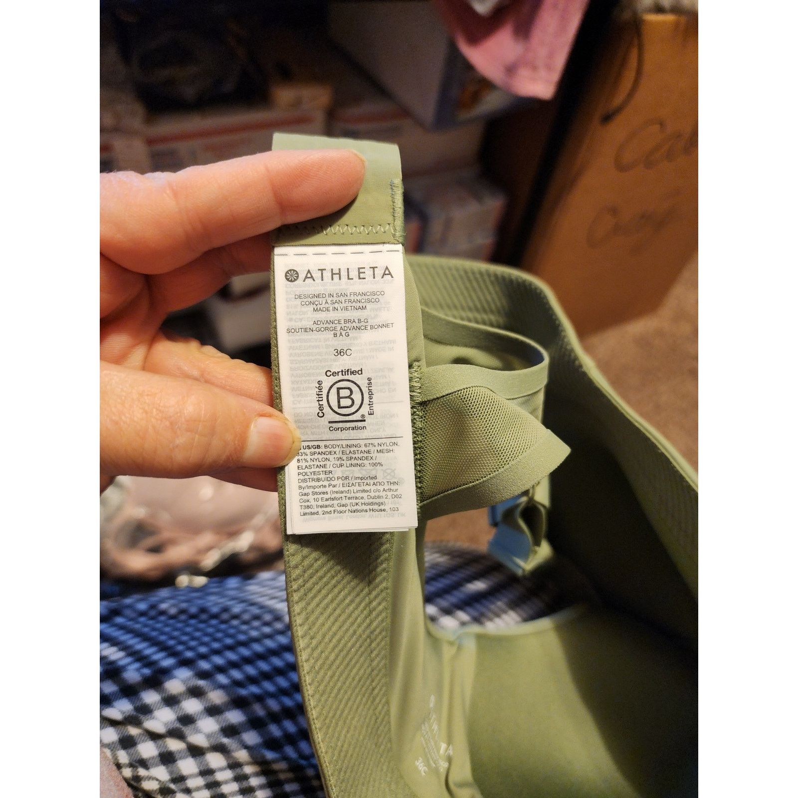 Athleta NWT Athleta Advance Sports Bra IN Eucalyptus Green Size 36C Size ONE SIZE - 4 Thumbnail