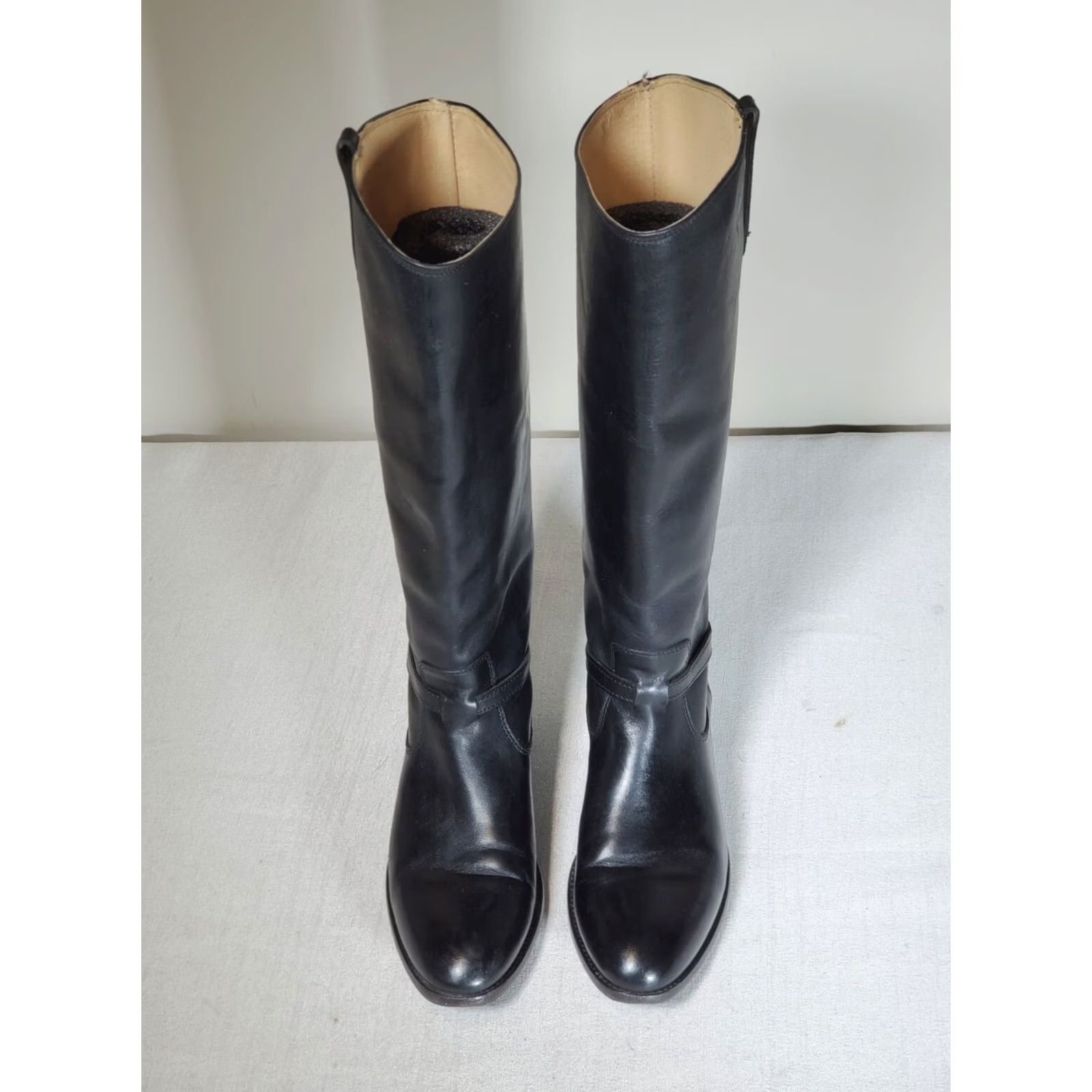 Frye FRYE Lindsay Plate Tall Riding Boots Black Leather 3476889 Knee-High Womens US 8 B Size US 8 / IT 38 - 7 Thumbnail