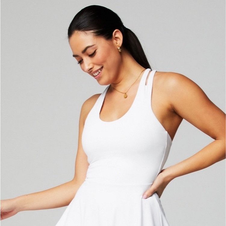 Fabletics Boost Performance White Athletic Dress Tennis Pick