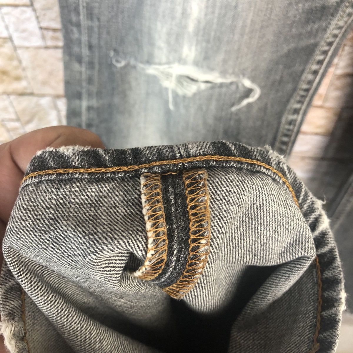 Levi's 502 Levis Black Distressed Denim Pants #A55 Size US 34 / EU 50 - 12 Thumbnail
