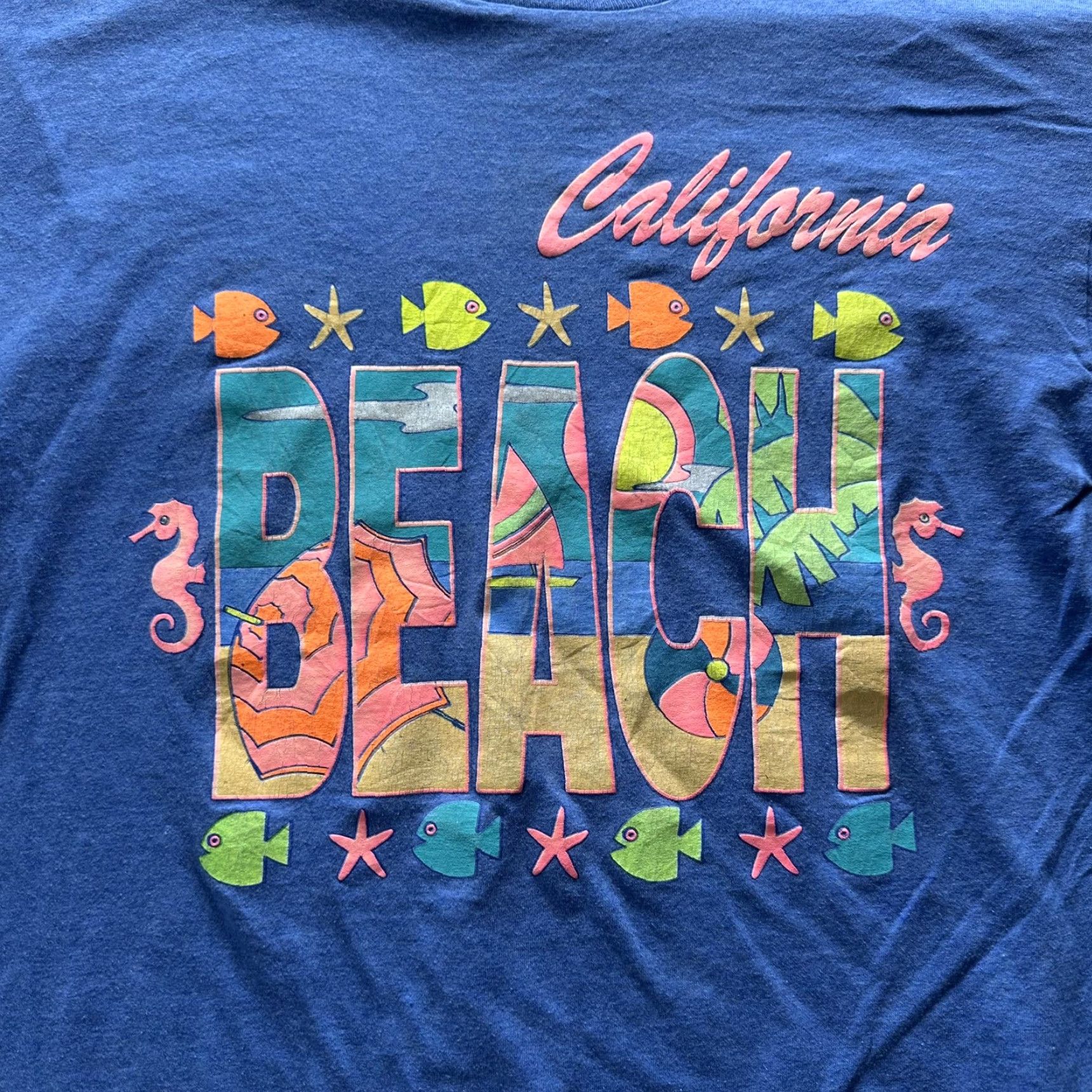 Vintage VINTAGE Screen Stars California Beach Shirt Mens XL Blue Graphic Tee Beach Screen Crewneck SS Size US XL / EU 56 / 4 - 2 Thumbnail