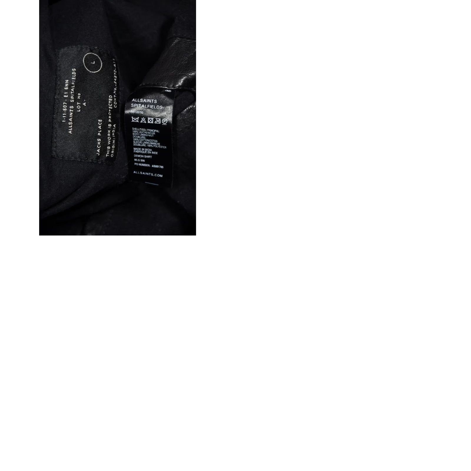 Allsaints All Saints Demon Shirt Jacket Men L Leather Black 58cm Chest 68cm Length Vintage? No Size US L / EU 52-54 / 3 - 9 Thumbnail