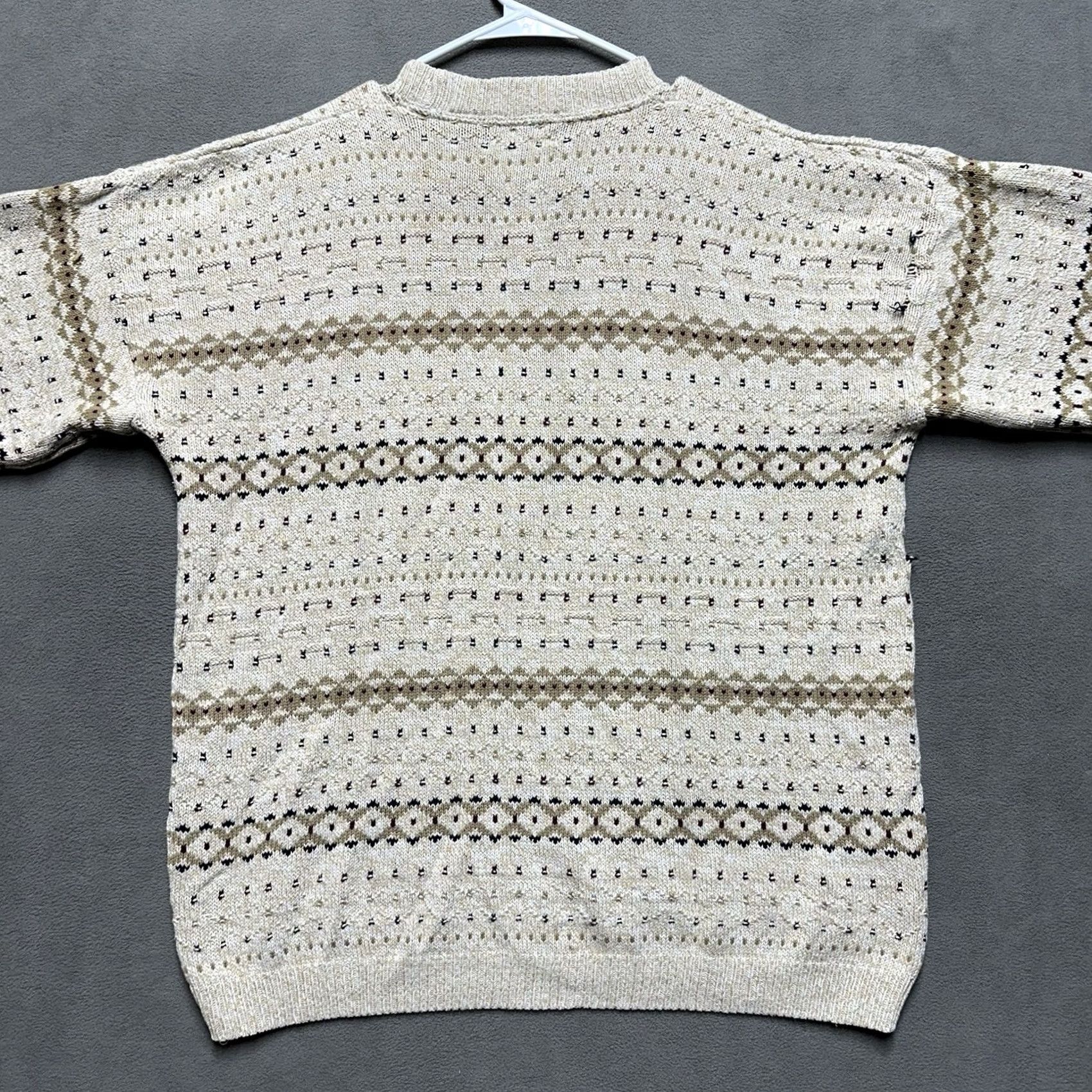 Vintage Vintage Peconic Bay Traders Sweater Mens Medium Geometric Knit Beige USA GUC Size US M / EU 48-50 / 2 - 2 Thumbnail