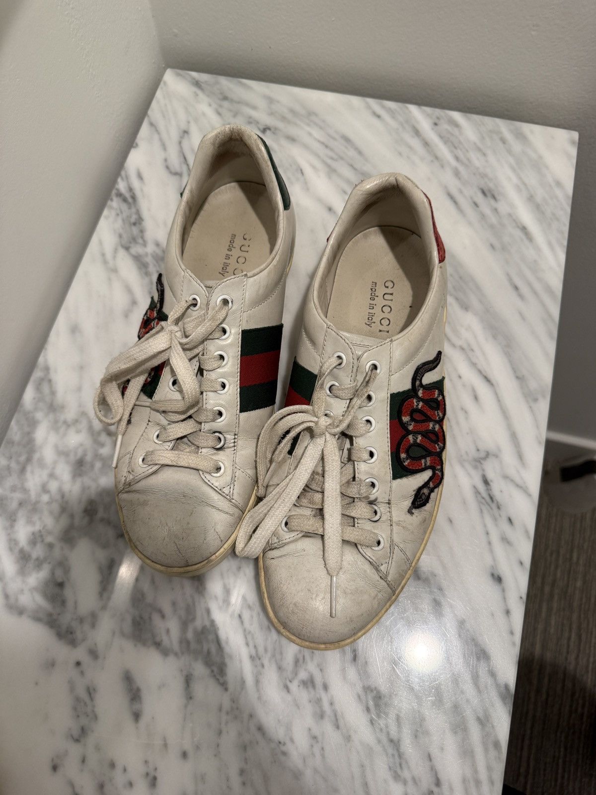 Gucci Gucci Ace Snake Sneakers Size 7 Fits 8 Size US 8 / EU 41 - 2 Thumbnail