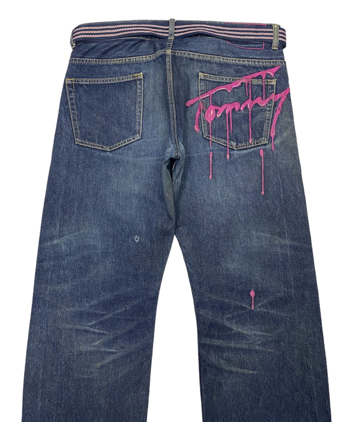 Hysteric Glamour × If Six Was Nine × Tommy Hilfiger RARE🔥TOMMY SPLASH EMBROIDERY DISTRESSED DENIM JEANS Size US 34 / EU 50 - 6 Thumbnail