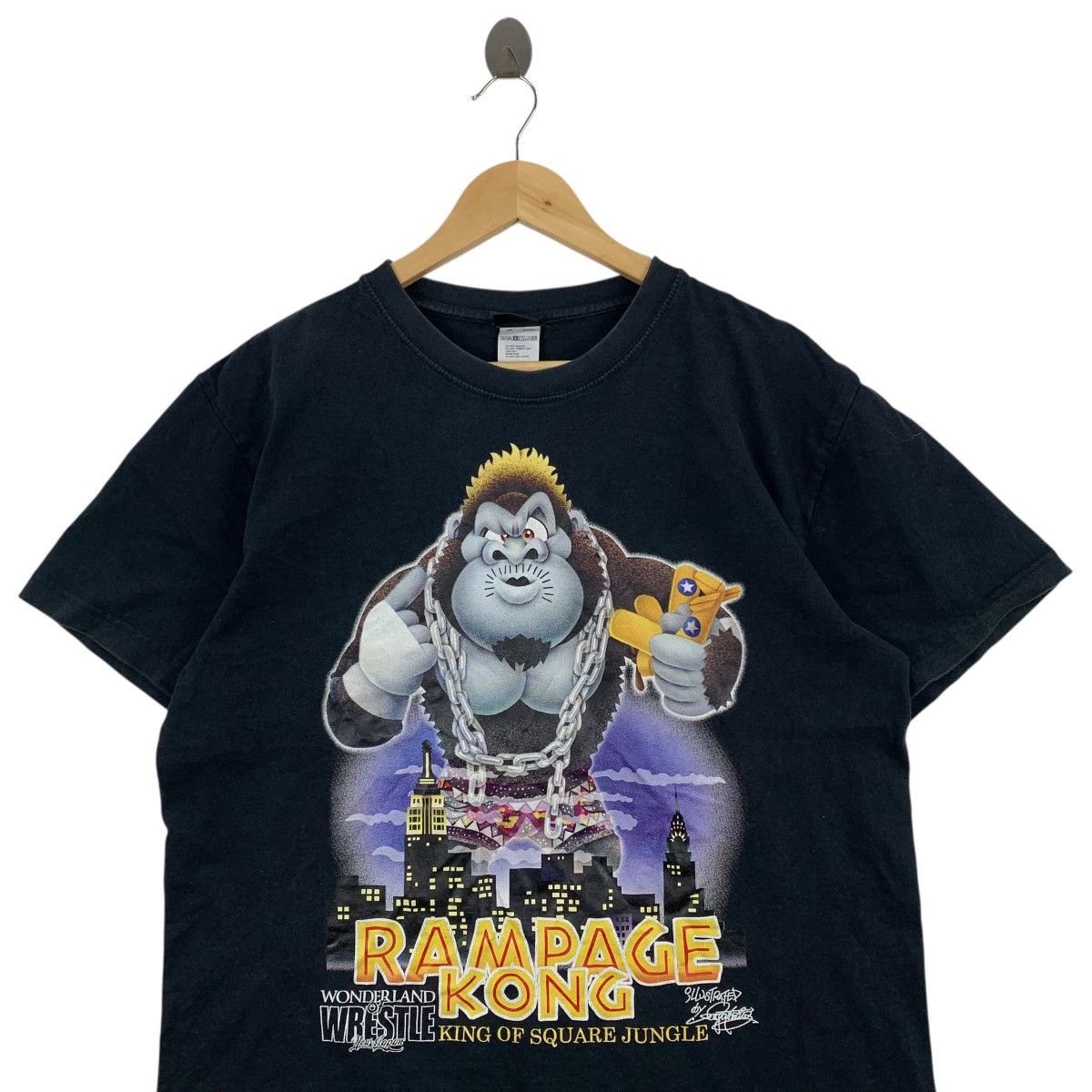 Japanese Brand JAPAN PRO WRESTLING Rampage KongKing Of Square Jungle Tshirt Size US XL / EU 56 / 4 - 2 Thumbnail