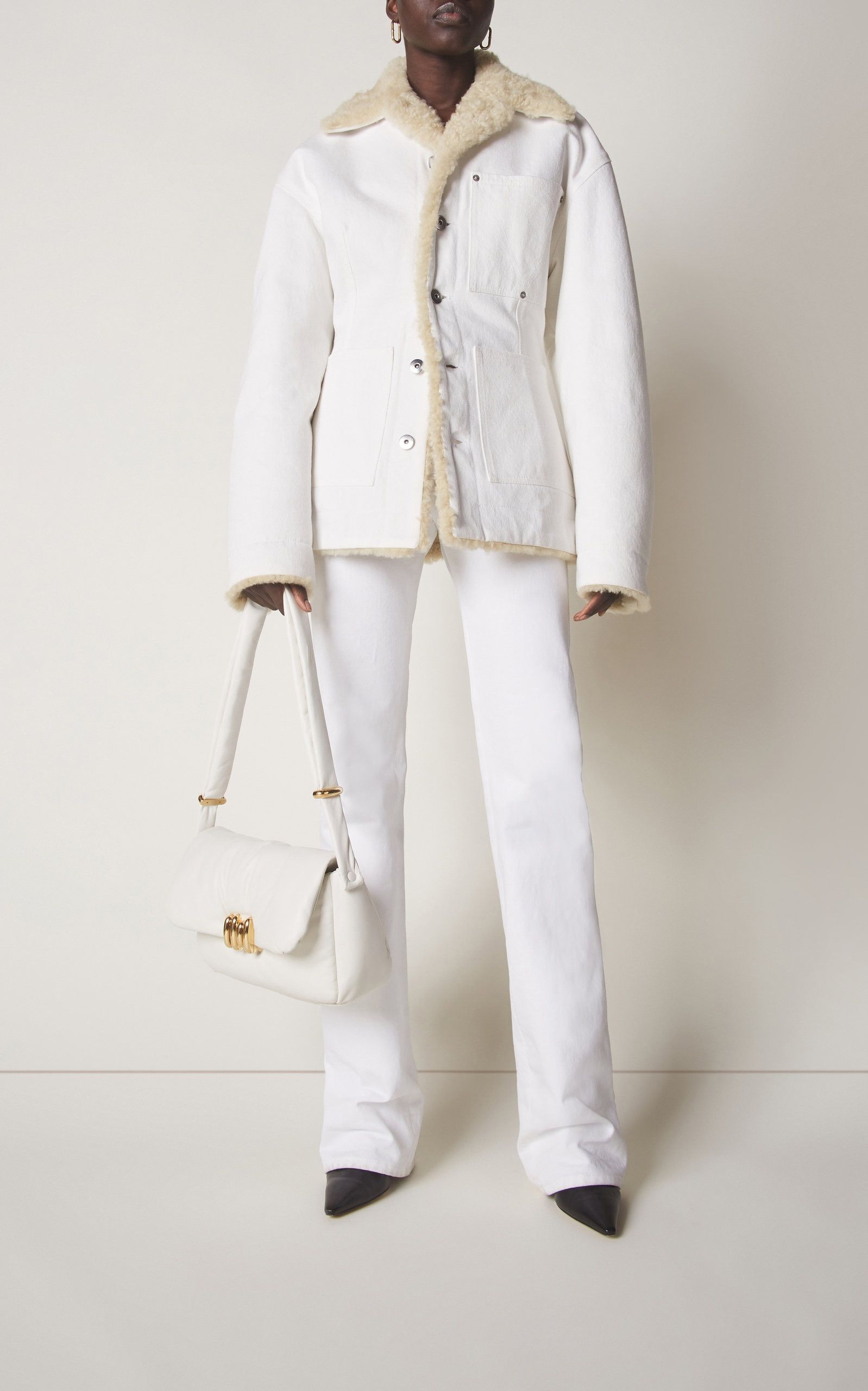 Bottega Veneta o1loc1c0824 708212 Jacket in White Size XS / US 0-2 / IT 36-38 - 3 Thumbnail