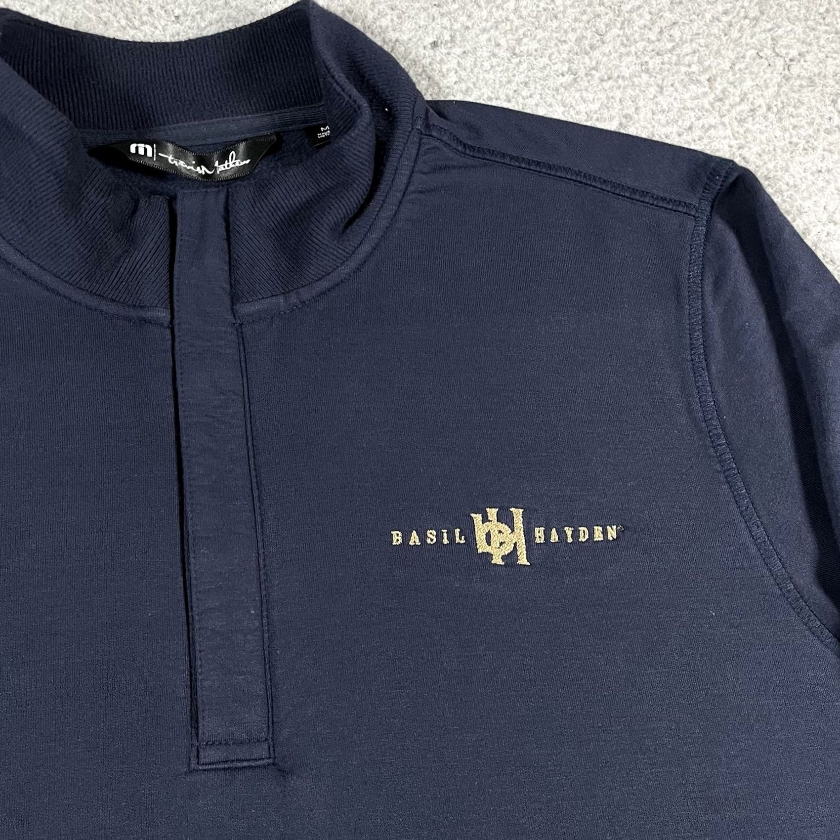 TravisMathew Travis Mathew 1/4 Zip Pullover Mens M Performance Basil Hayden Logo Jacket Shirt Size US M / EU 48-50 / 2 - 6 Thumbnail