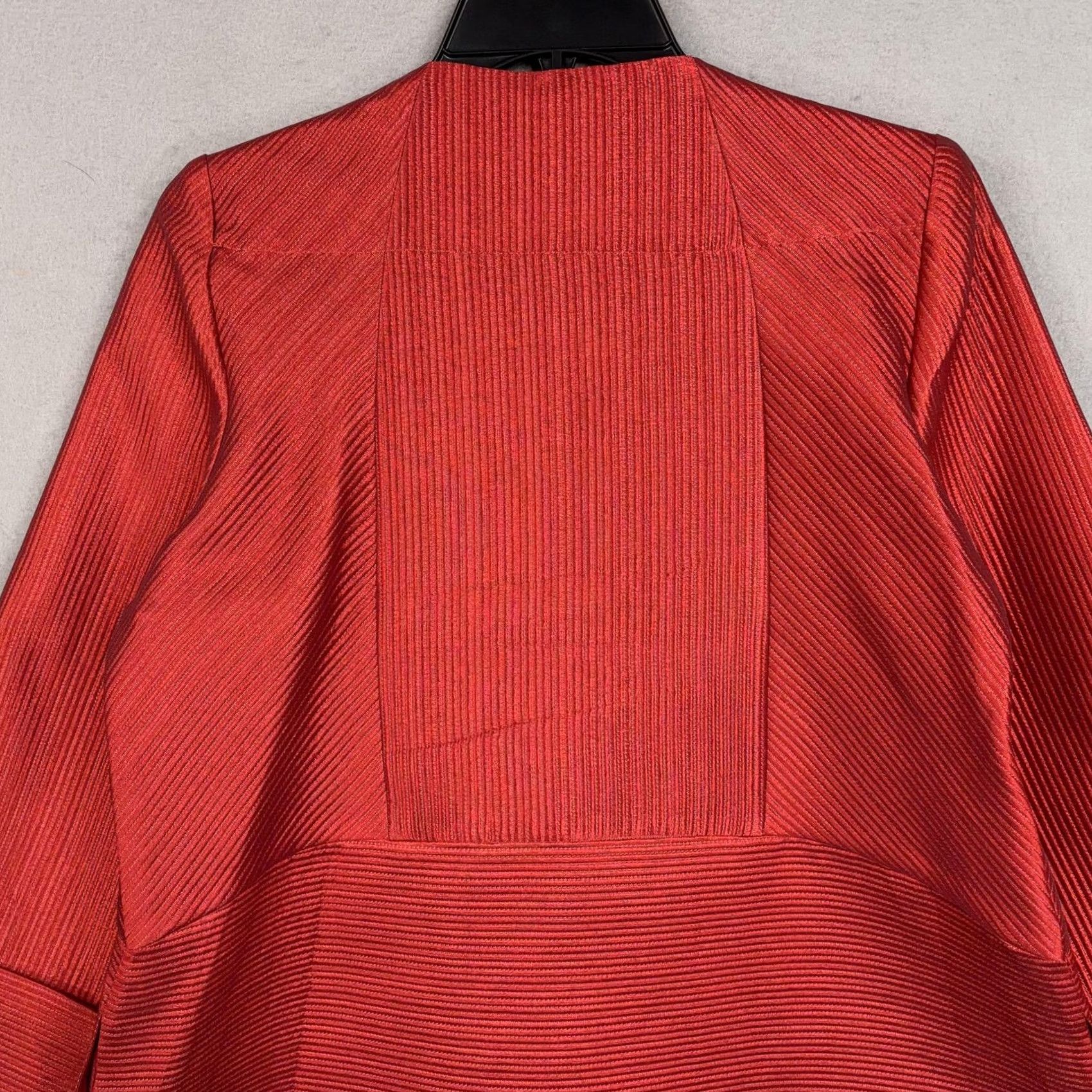 Vintage I.C. By Connie K Jacket Womens Medium Red Ribbed Polyester Striped Business Casual Size M / US 6-8 / IT 42-44 - 7 Thumbnail
