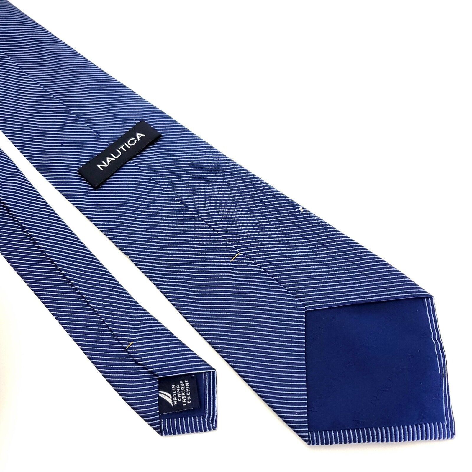 Nautica Nautica Silk Tie Striped Blue Woven Wide Silk Tie Size ONE SIZE - 6 Thumbnail