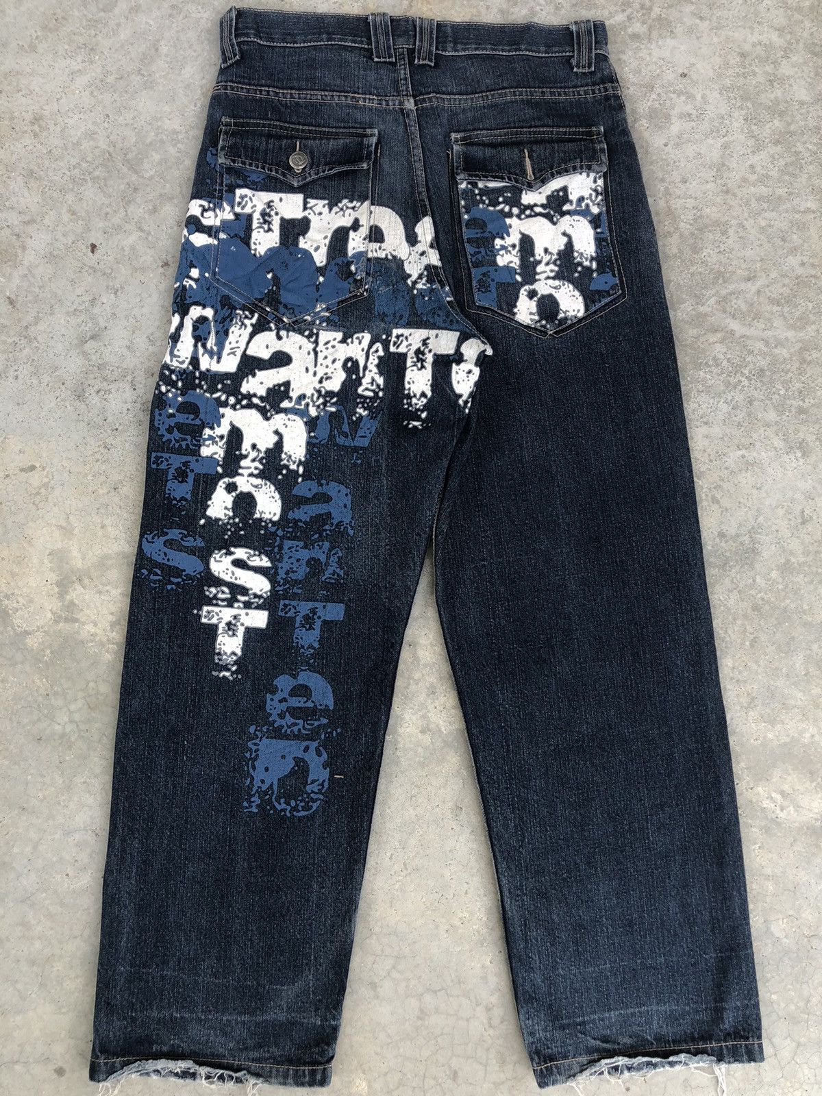 Japanese Brand Baggy Jeans Townz Spellout Distressed Jeans Size US 32 / EU 48 - 1 Thumbnail