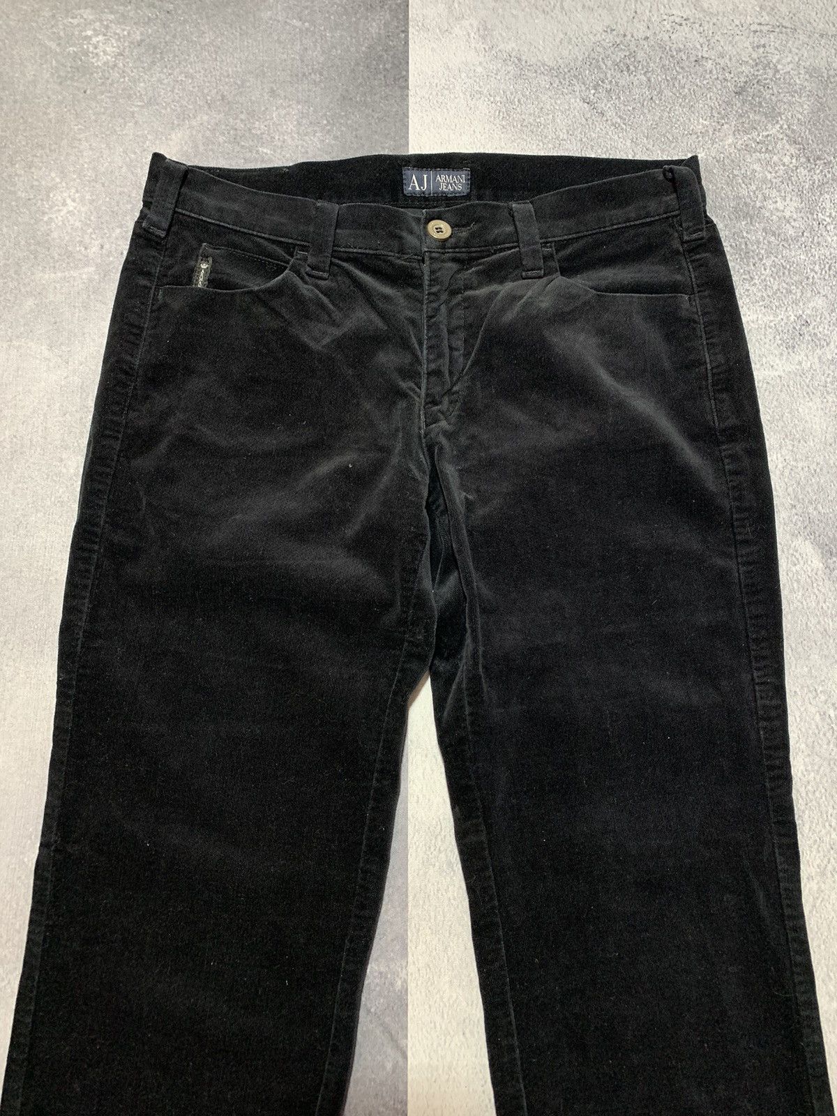 Armani Vintage Y2K Armani Jeans straight velour trousers size 29 Size 29" - 5 Thumbnail