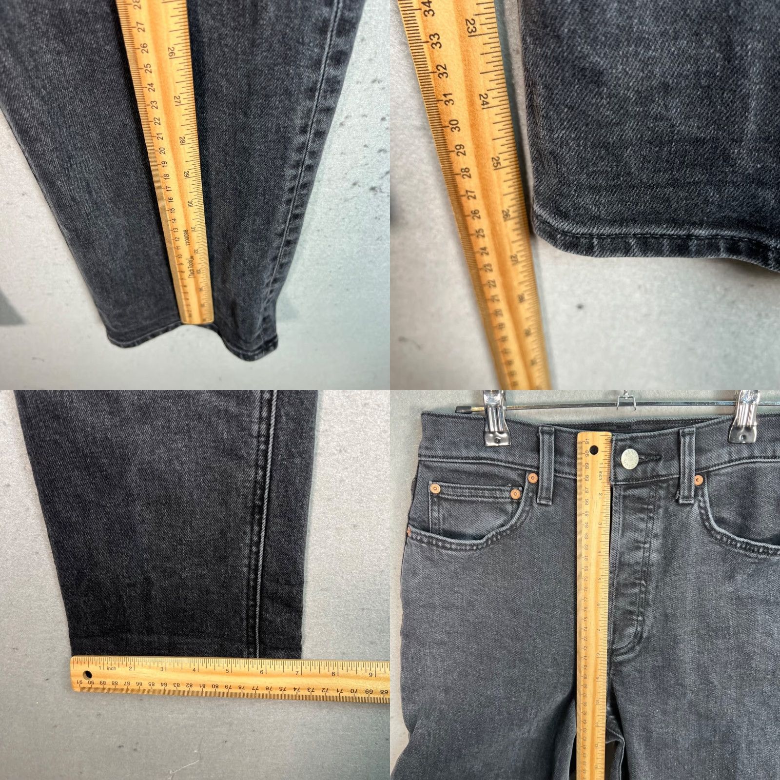 Vintage VINTAGE Denim Forum Arlo High Rise Straight Jeans Women 27 Black Cotton Blend 90s Size 27" / US 4 / IT 40 - 8 Thumbnail