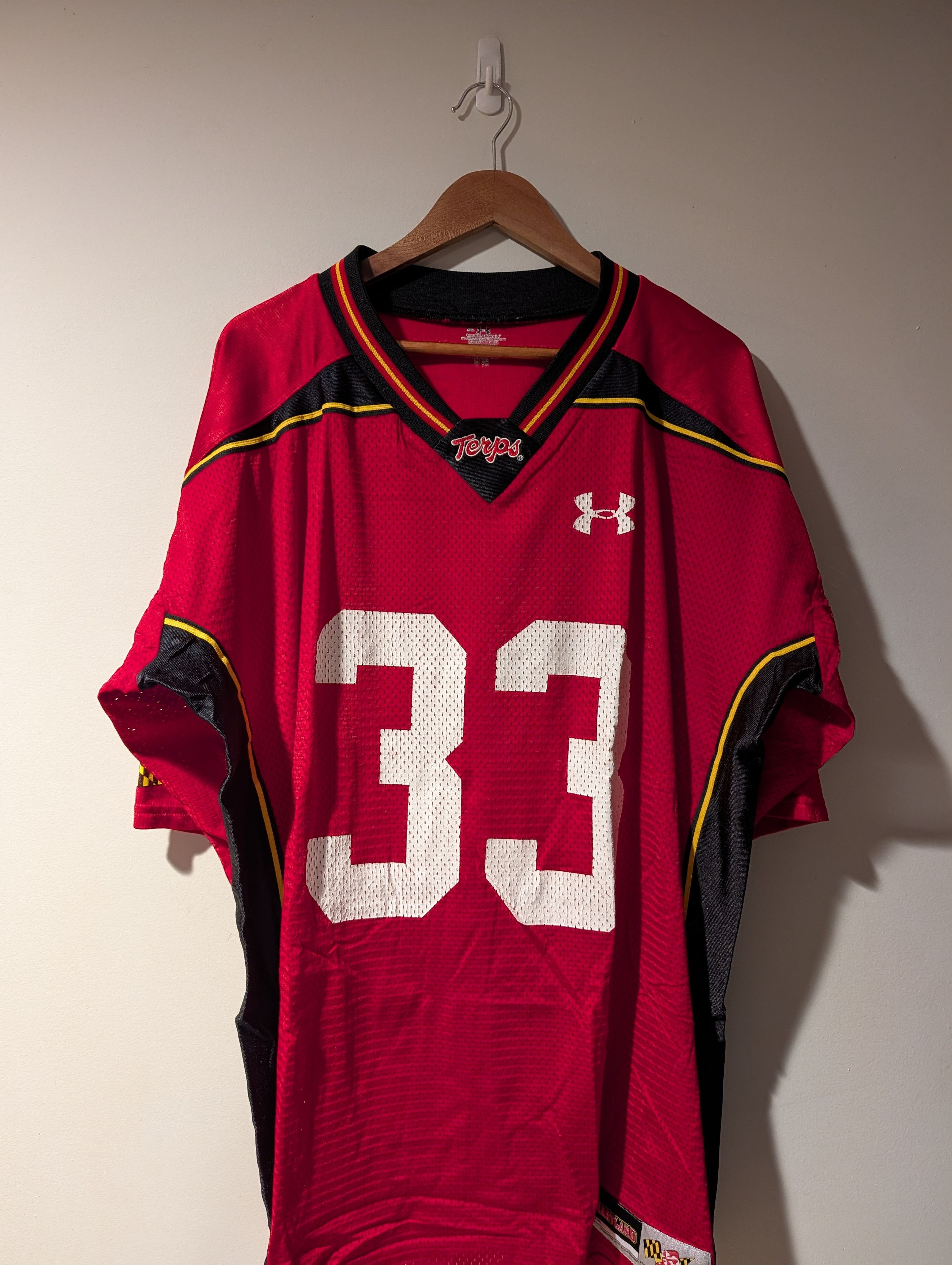 NCAA Vintage Under Armour Maryland Terrapins #33 Football Jersey Size US XXL / EU 58 / 5 - 1 Thumbnail