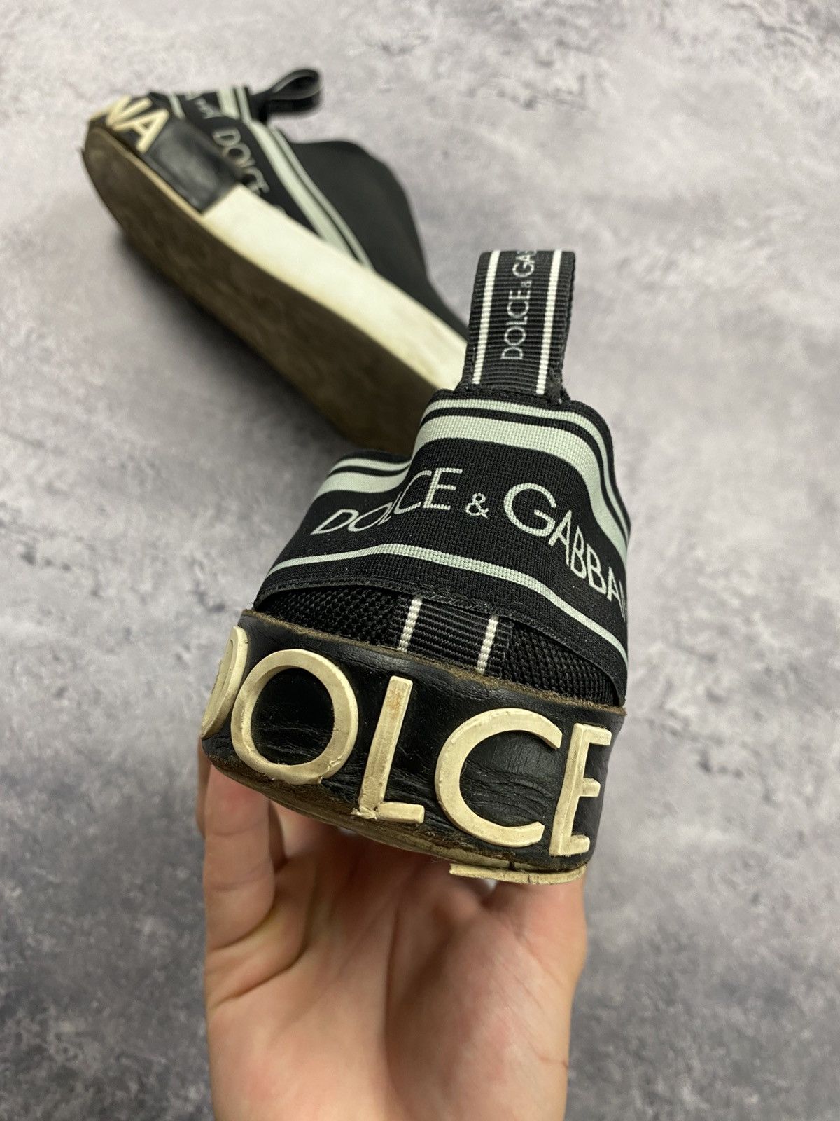 Dolce & Gabbana Dolce & Gabbana Sorrento Logo Slip On Black Sneakers D&G Size US 10 / EU 43 - 8 Thumbnail