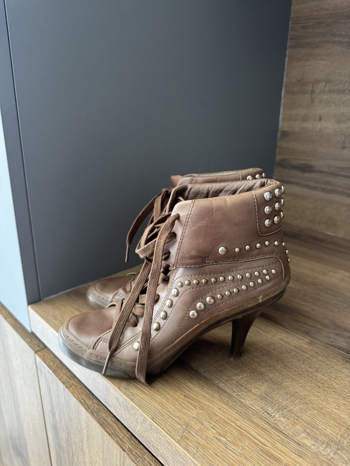 ASH Ash Thelma Wedge Genial Buckled Leather Size 38 Size US 8 / IT 38 - 3 Thumbnail