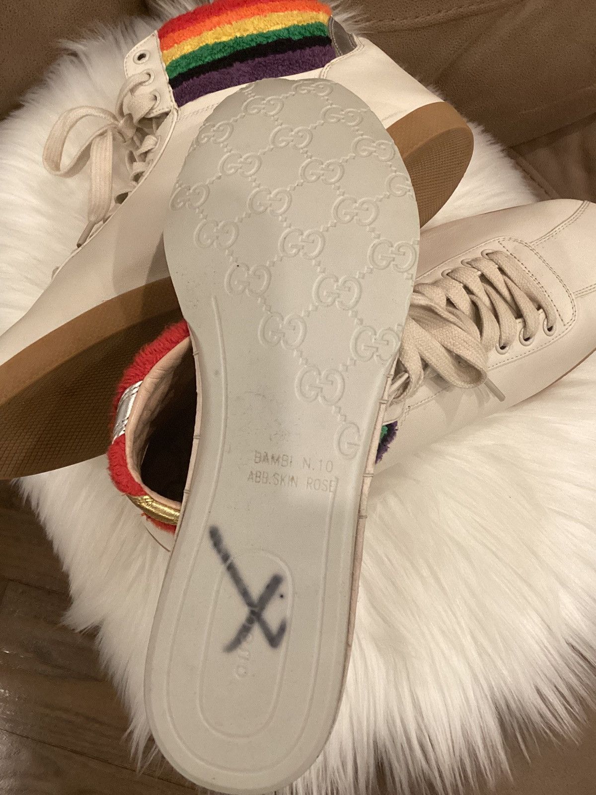 Gucci GUCCI LACE UP HIGH TOP 'RAINBOW HEEL COLLAR Size US 11 / EU 44 - 6 Thumbnail