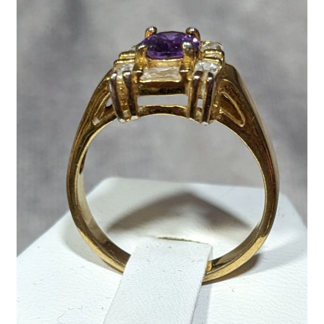 Other Vintage Glam Art Deco Style Gemmed Gold Plated Ring Size ONE SIZE - 8 Thumbnail
