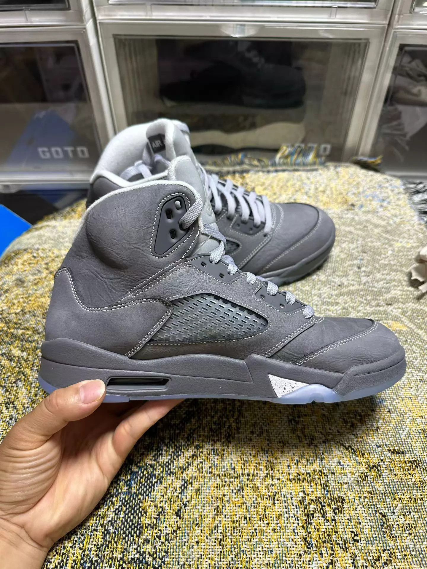 Nike Air Jordan 5 Retro Wolf Grey Mid Bball Men 43 Worn 1x Size US 10 / EU 43 - 4 Thumbnail