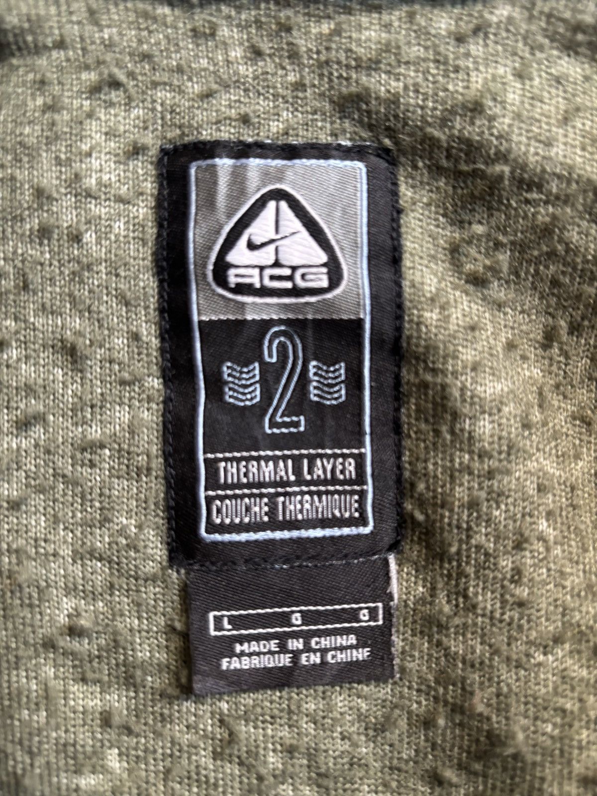 Nike ACG Nike ACG Green 2-Layer Quarter Button Fleece Sweater US L Size US L / EU 52-54 / 3 - 3 Thumbnail