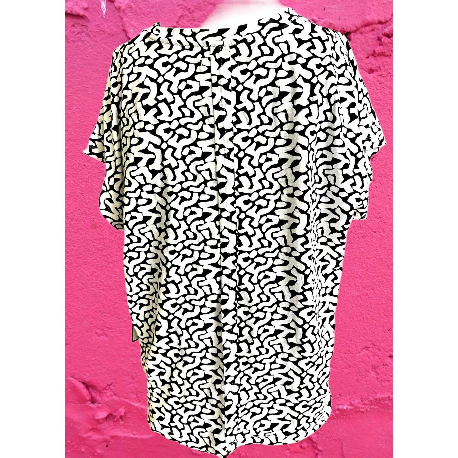 Other NWT Kinesis Pullover Top XL Black White Stripe Abstract Dolm Size XL / US 12-14 / IT 48-50 - 9 Thumbnail