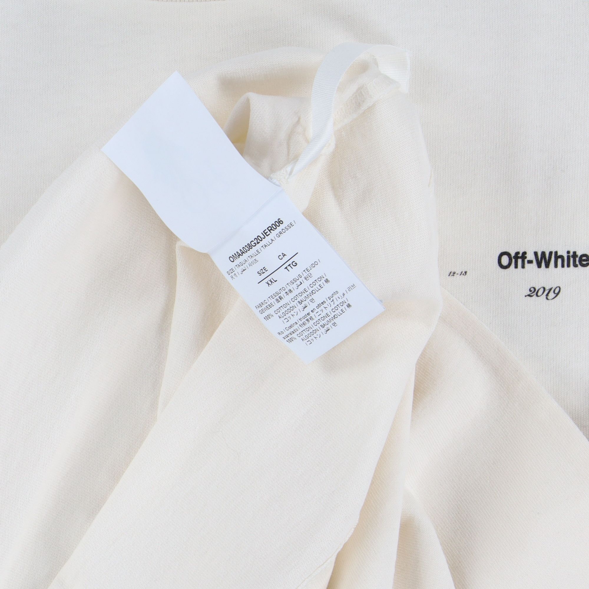 Off-White Cream Painting Arrows Oversized T-Shirt Size US XXL / EU 58 / 5 - 8 Thumbnail