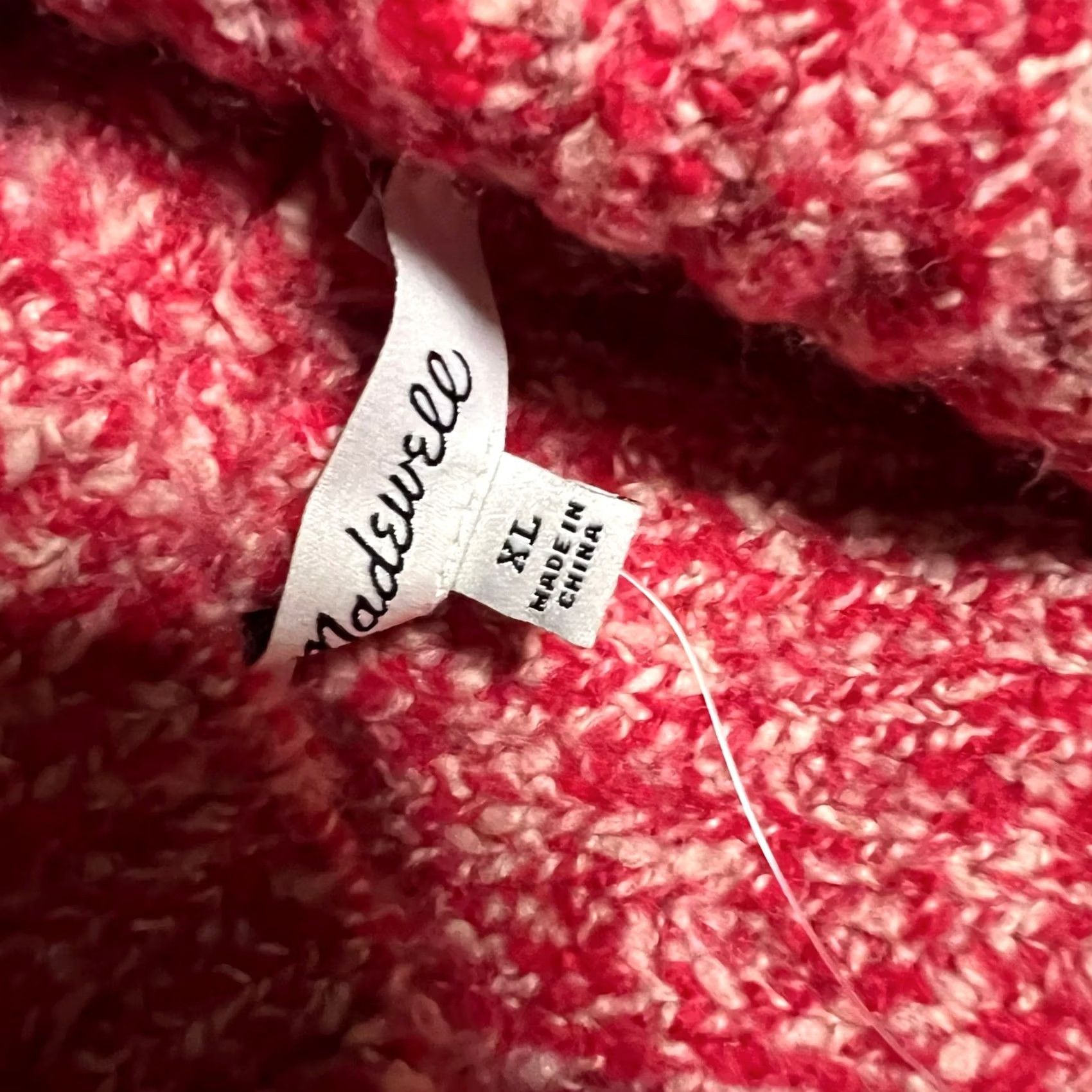 Madewell Madewell Sweater Womens XL Red Wool Blend Off Shoulder Marled Knit Pink Size XL / US 12-14 / IT 48-50 - 6 Thumbnail