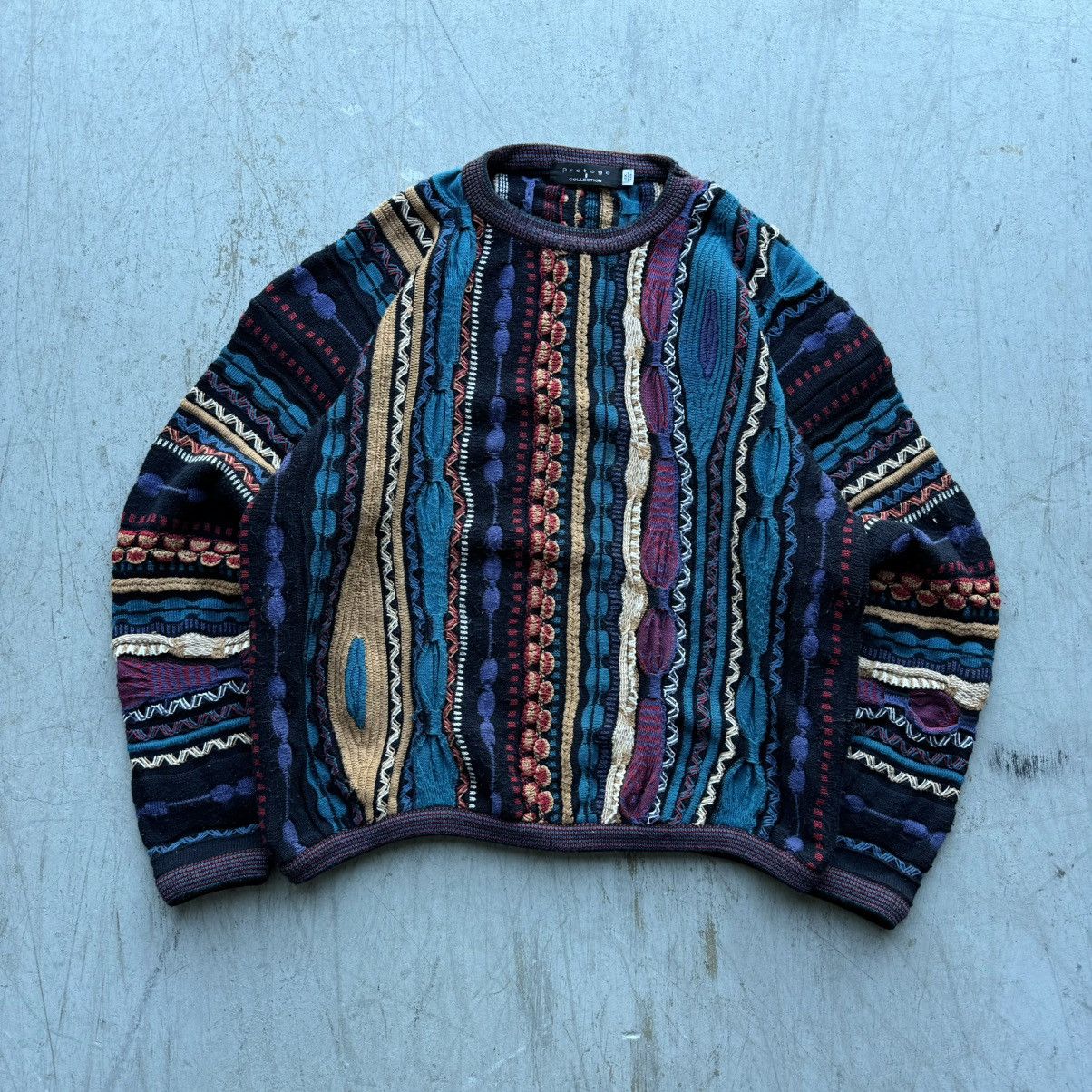 Vintage 90’s Coogi 2024 Style Multi Color Knit Sweater Pullover Mens Size 2XL Protege