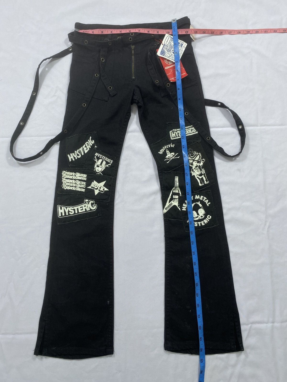 14th Addiction Sick KIDS Distressed Hysteric Glamour PUNK Flare Pants Size US 26 / EU 42 - 11 Thumbnail