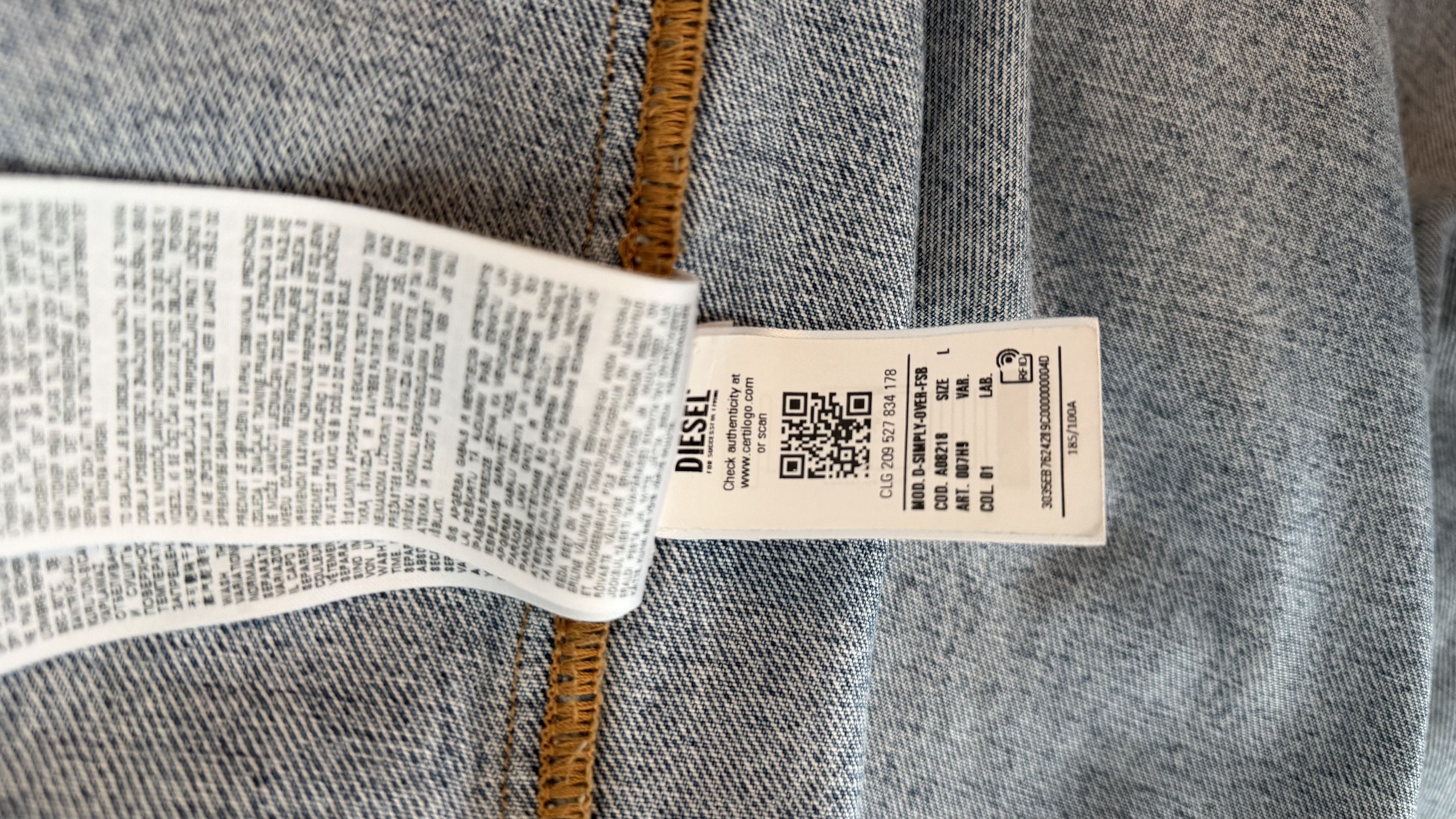 Diesel Diesel D-Simply-Over-FSB Distressed Denim Shirt Size US L / EU 52-54 / 3 - 5 Thumbnail