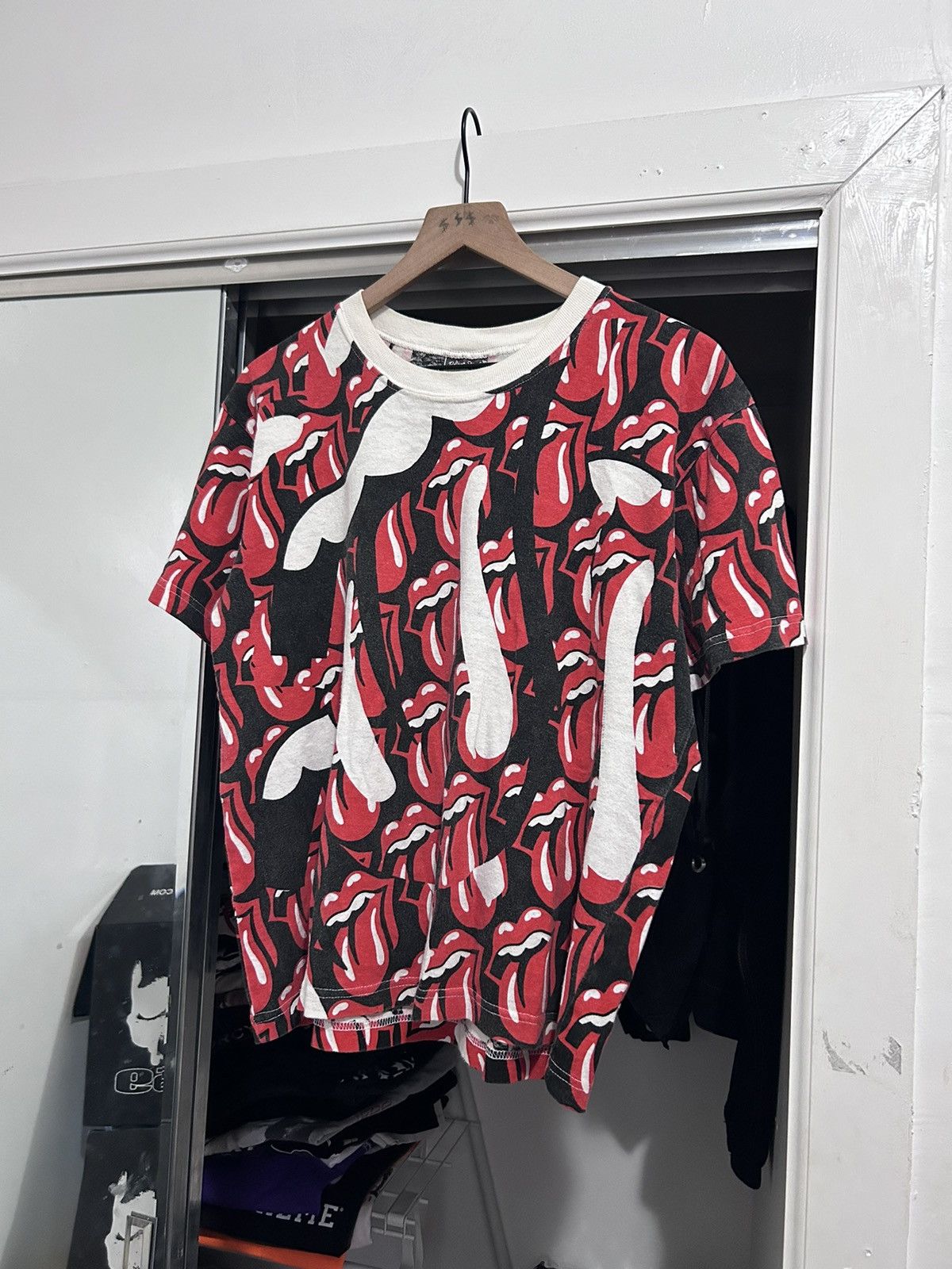 image of Band Tees x The Rolling Stones 89’ Vintage Rolling Stones Aop Tee, Men's (Size Medium)