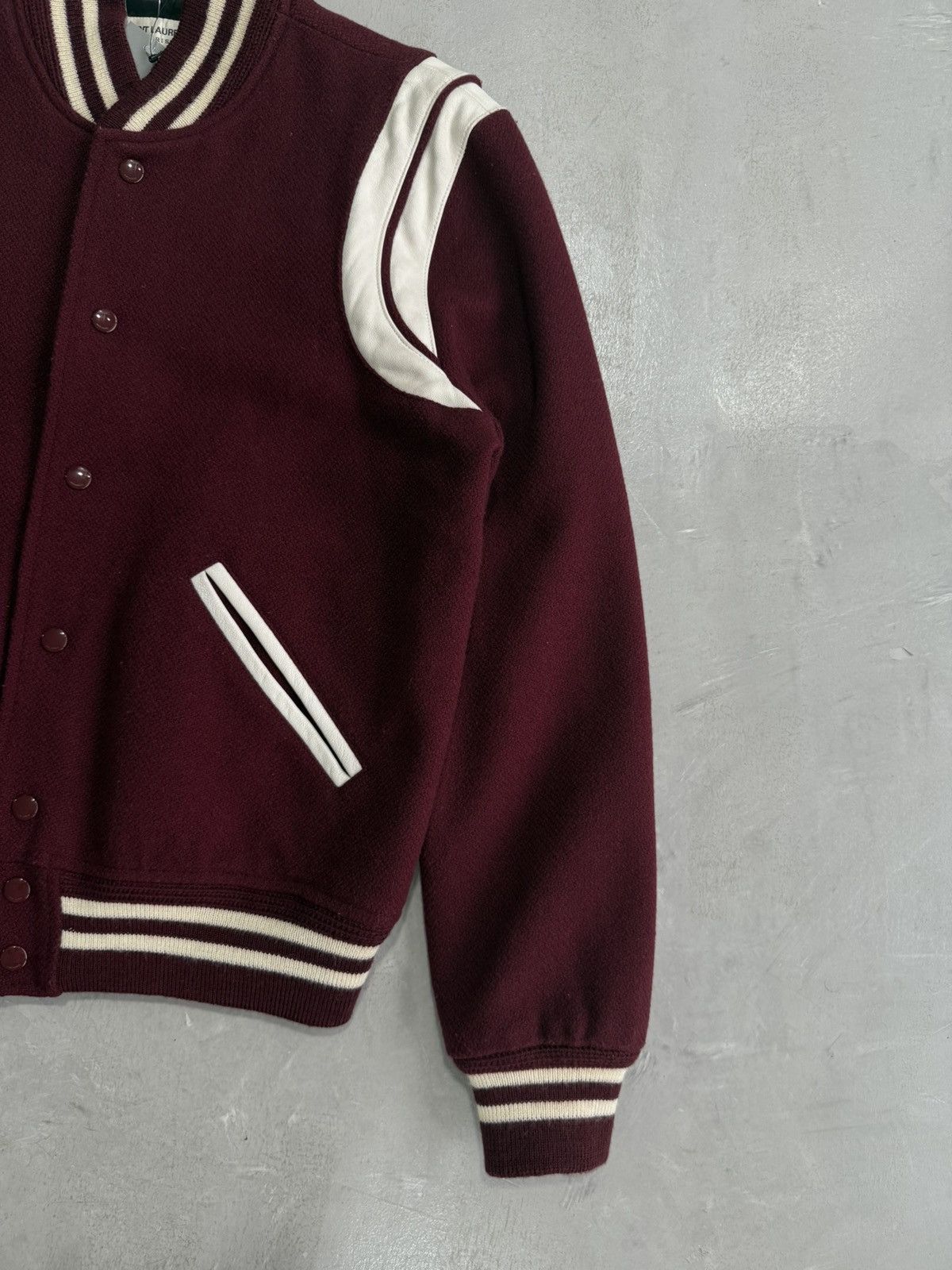 Saint Laurent Paris Saint Laurent Paris - Maroon Teddy Bomber Jacket Size US S / EU 44-46 / 1 - 4 Thumbnail