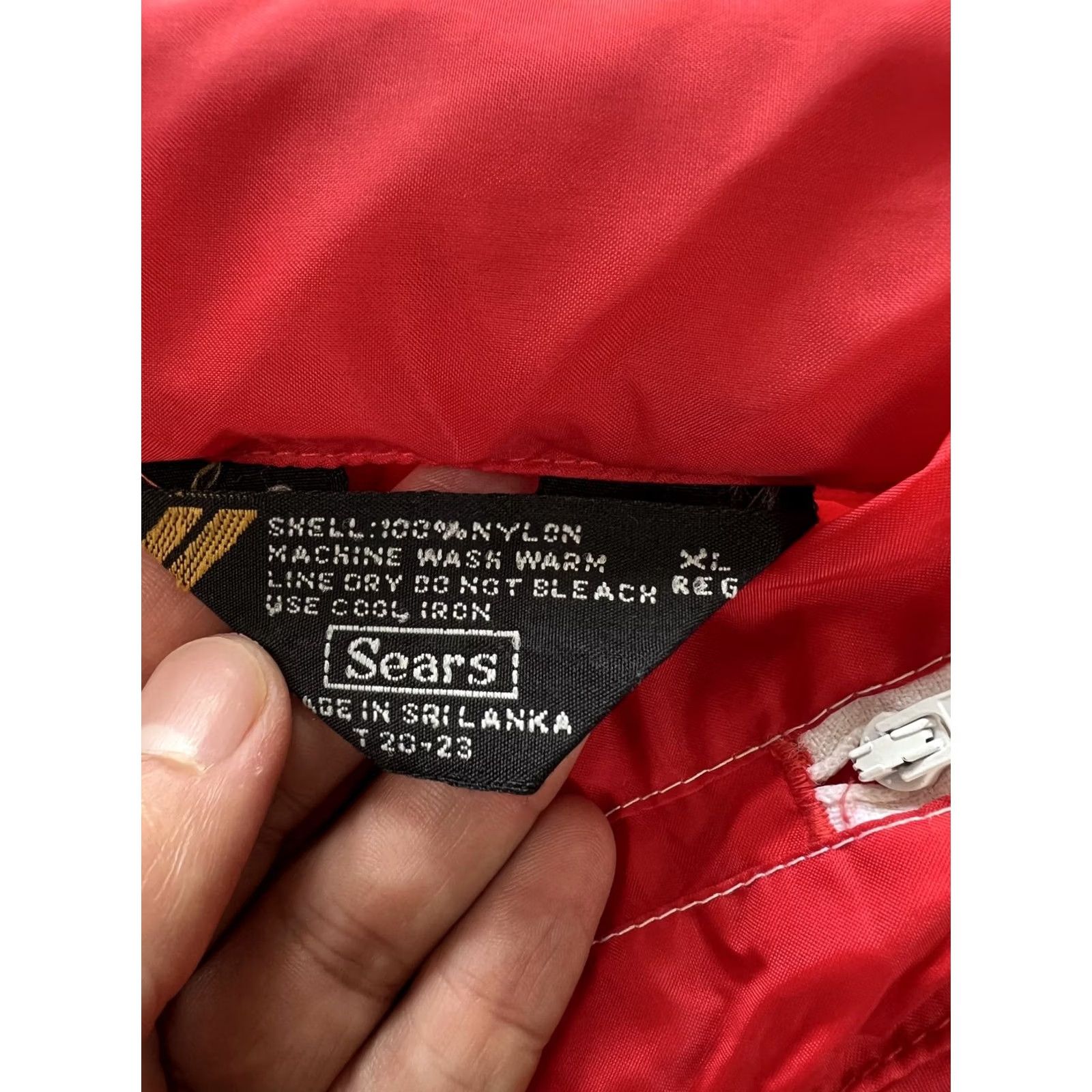 Sears VINTAGE Sears Jacket Mens XL Red Nylon Windbreaker Full Zip Pocket Stand Collar Size US XL / EU 56 / 4 - 7 Thumbnail