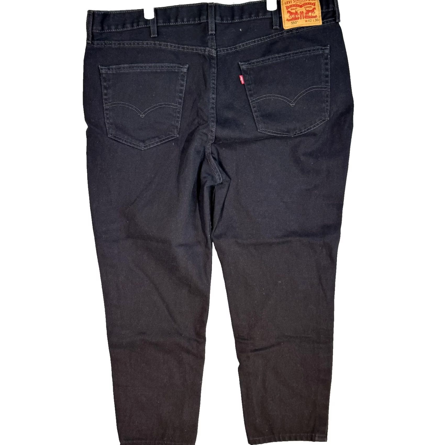 Levi's VINTAGE Levis Jeans 550 Relaxed Taper Black Mens 42x30 Denim 5-Pocket Size US 42 / EU 58 - 2 Thumbnail