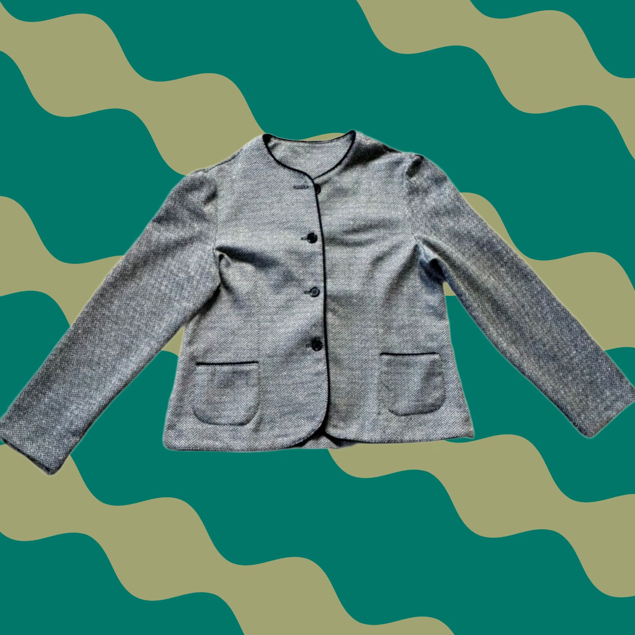 Vintage VINTAGE Stylecraft 80's Chevron Women's Black and White Jacket Blazer M Size M / US 6-8 / IT 42-44 - 1 Thumbnail