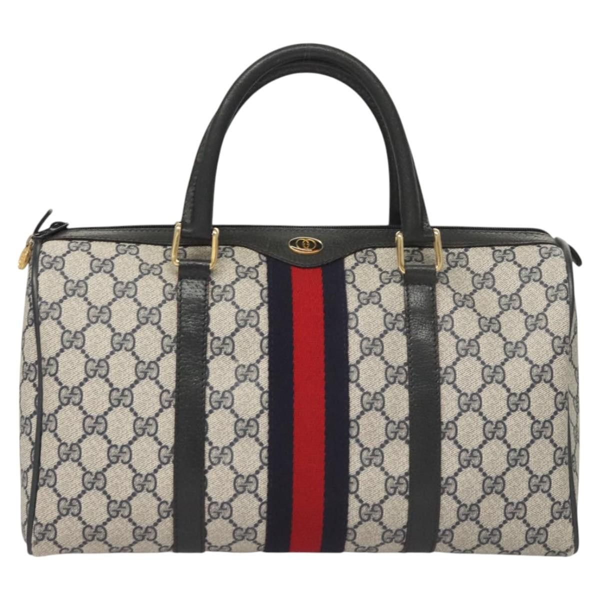 Gucci GUCCI GG Supreme Sherry Line Hand Bag Pvc Navy Gold Red 378 Size ONE SIZE - 2 Thumbnail