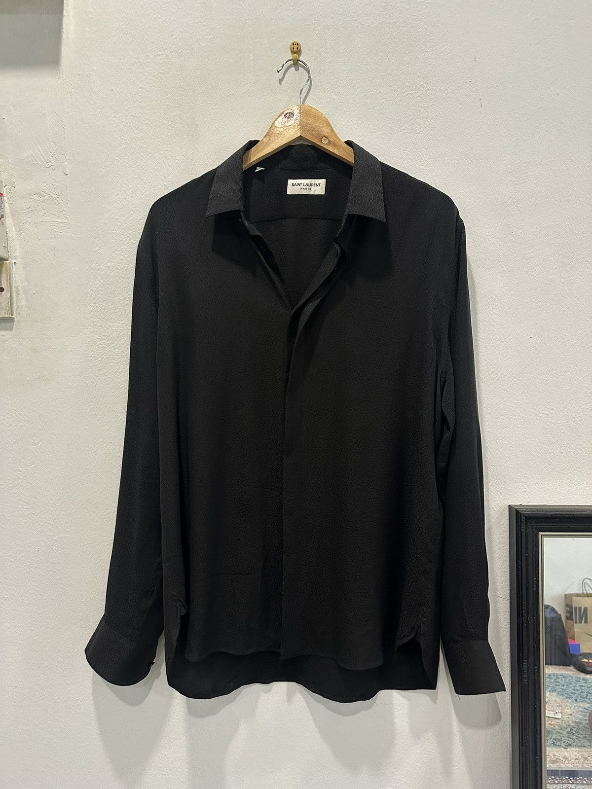 Saint Laurent Paris SS23 Saint Laurent Shirt in Matte and Shiny Silk Size US L / EU 52-54 / 3 - 1 Thumbnail