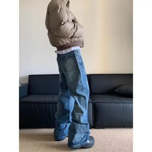 Jean American retro lightning pattern washed straight jeans y2k Size US 32 / EU 48 - 7 Thumbnail