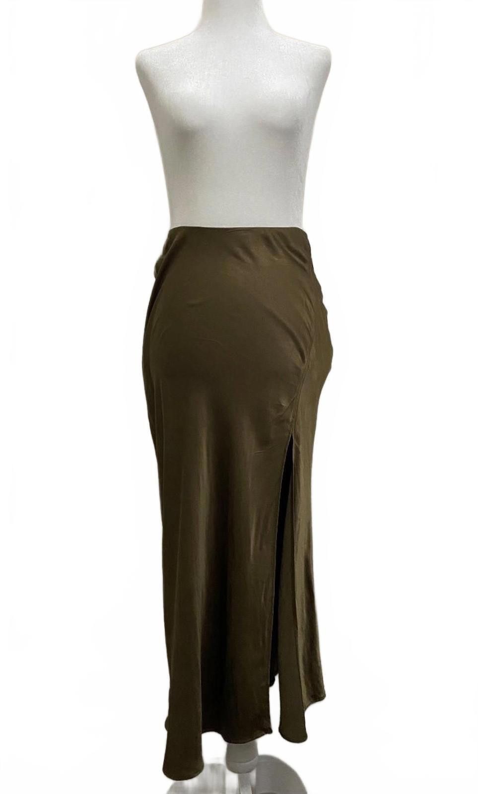 Other SOCIALITE Bias Cut Satin Skirt in Olive (SMALL) Size 28" / US 6 / IT 42 - 1 Thumbnail