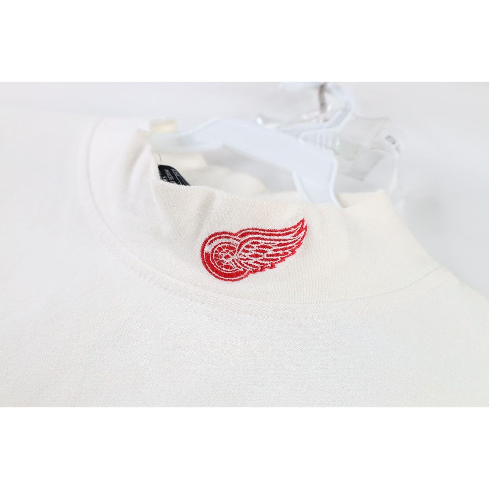 Nike × Vintage Vintage 90s Nike Detroit Red Wings Mock Neck T-Shirt Size US M / EU 48-50 / 2 - 7 Thumbnail