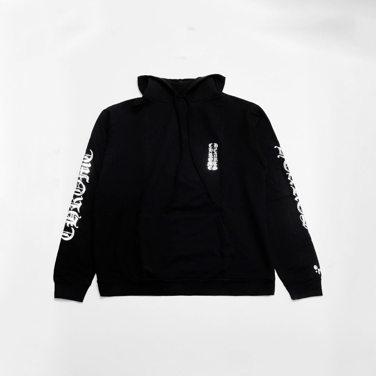 CHROME HEARTS 1988 VERTICAL LOGO SILVER HOODIE BLACK